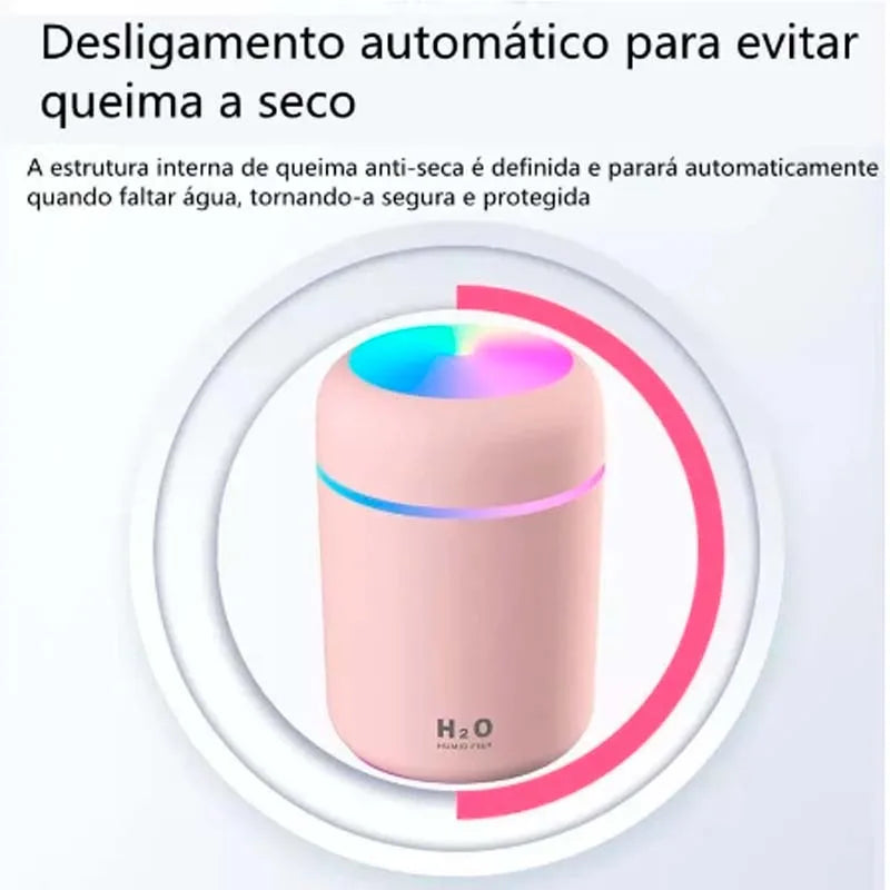 DAFUSHOP Aparelho Purificador Umidificador de Ar Difusor 300ml Aroma Terapia