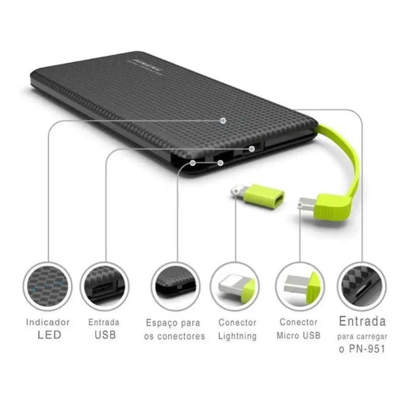 Carregador portátil POWERBANK 10.00Mah rápido