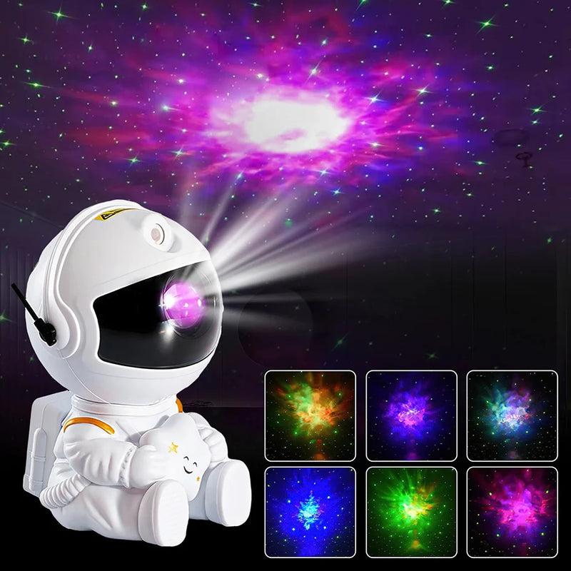 Projetor de luz de astronauta Galaxy Star Starry Sky Projetor Lâmpada Decoração Quarto Nebulosa LED Luz noturna Presente para crianças e adultos