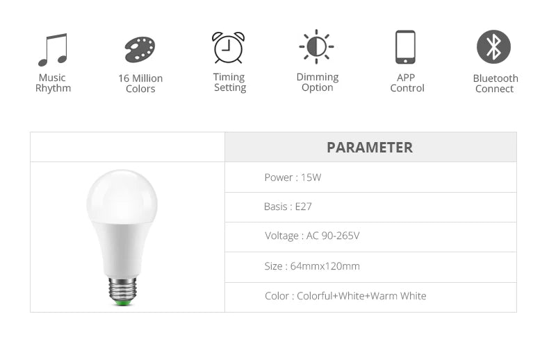 Lâmpado inteligente Bluetooth