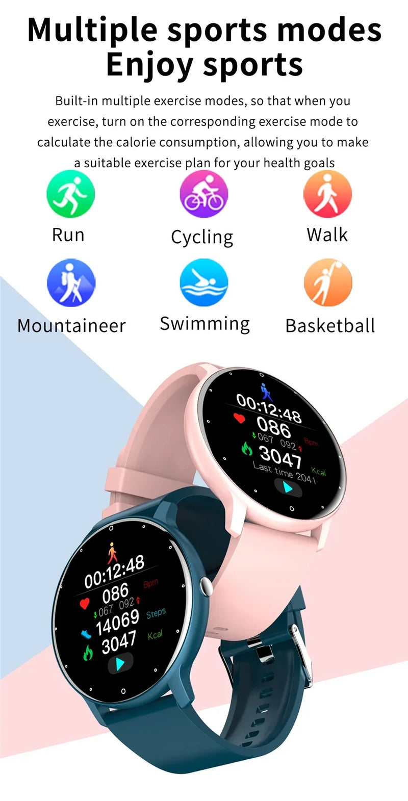 Xiaomi Novo Relógio Inteligente Masculino Tela de Toque Completa Esporte Fitness Relógio IP67 À Prova D'Água Bluetooth Para Android iOS Smartwatch Masculino+caixa