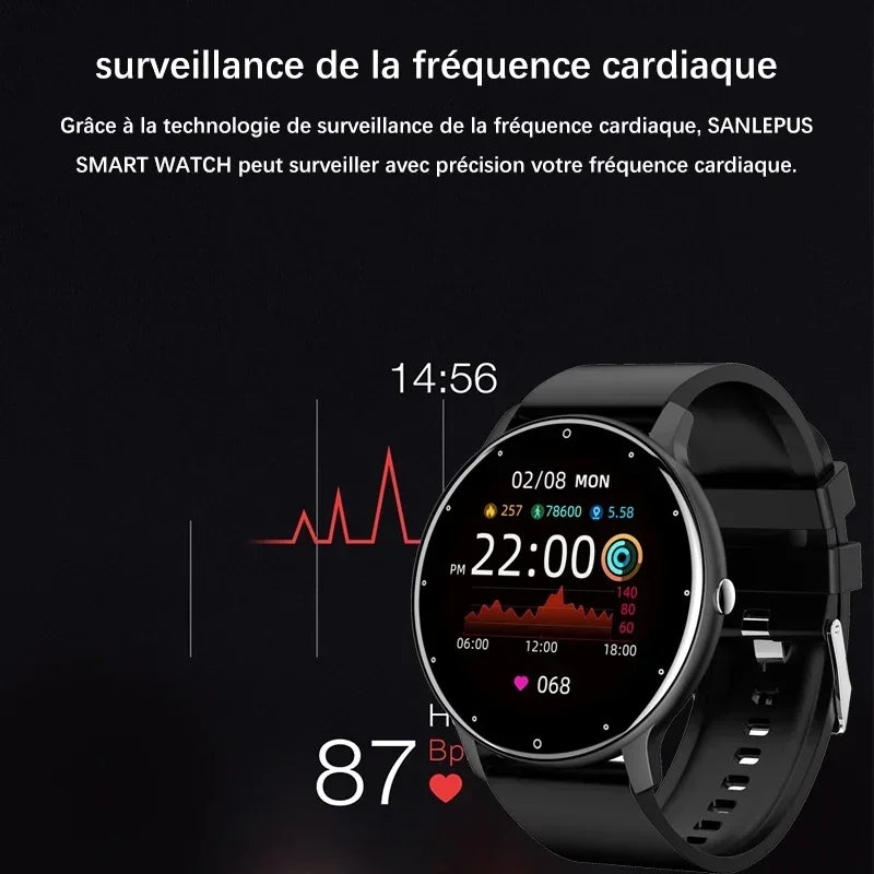 Xiaomi Novo Relógio Inteligente Masculino Tela de Toque Completa Esporte Fitness Relógio IP67 À Prova D'Água Bluetooth Para Android iOS Smartwatch Masculino+caixa