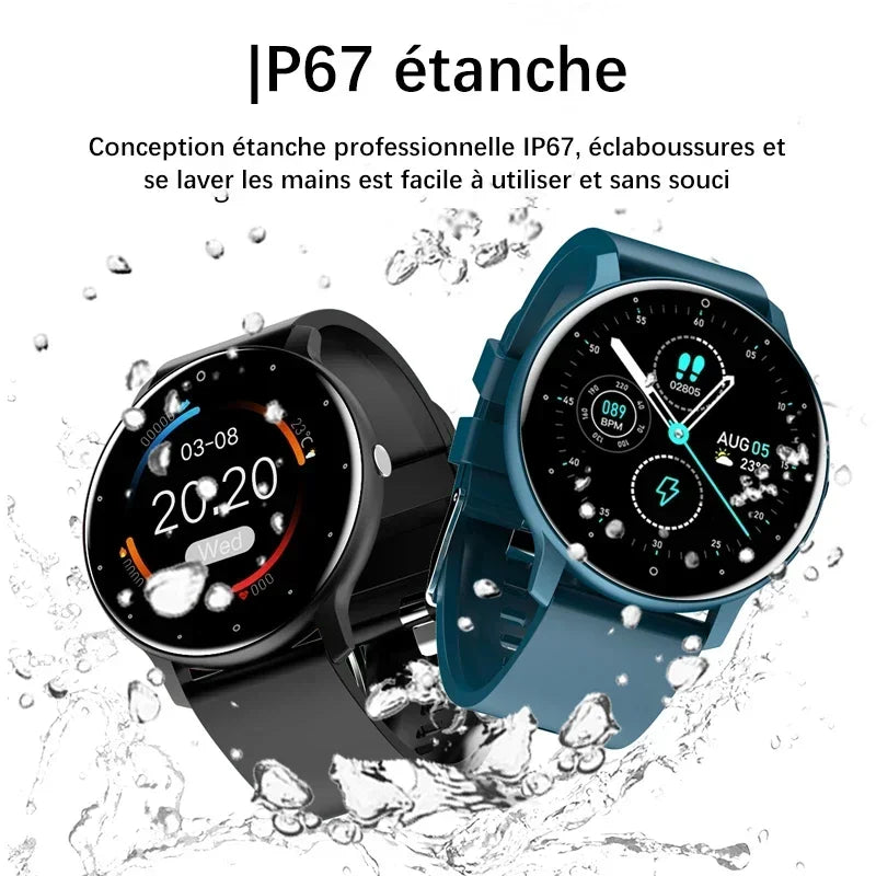 Xiaomi Novo Relógio Inteligente Masculino Tela de Toque Completa Esporte Fitness Relógio IP67 À Prova D'Água Bluetooth Para Android iOS Smartwatch Masculino+caixa