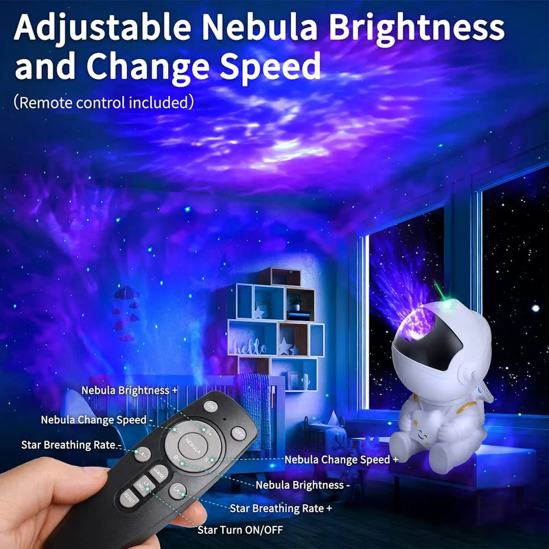 Projetor de luz de astronauta Galaxy Star Starry Sky Projetor Lâmpada Decoração Quarto Nebulosa LED Luz noturna Presente para crianças e adultos