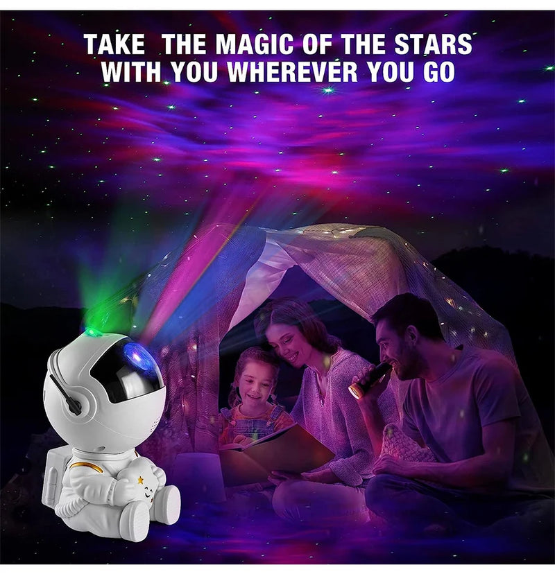 Projetor de luz de astronauta Galaxy Star Starry Sky Projetor Lâmpada Decoração Quarto Nebulosa LED Luz noturna Presente para crianças e adultos