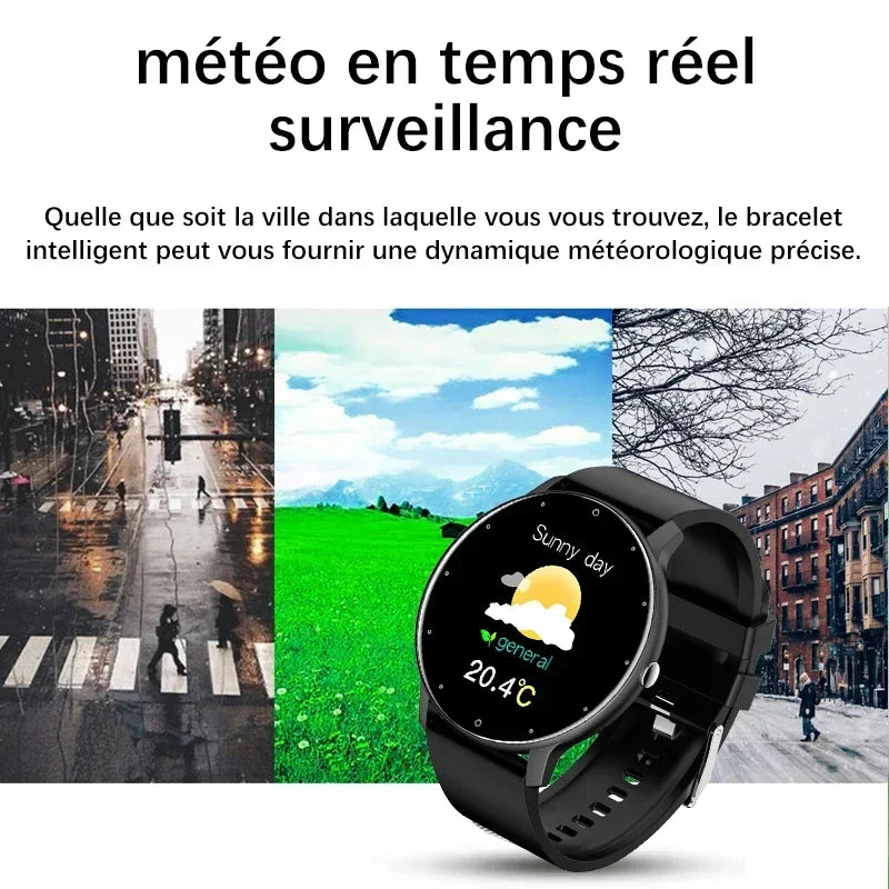 Xiaomi Novo Relógio Inteligente Masculino Tela de Toque Completa Esporte Fitness Relógio IP67 À Prova D'Água Bluetooth Para Android iOS Smartwatch Masculino+caixa